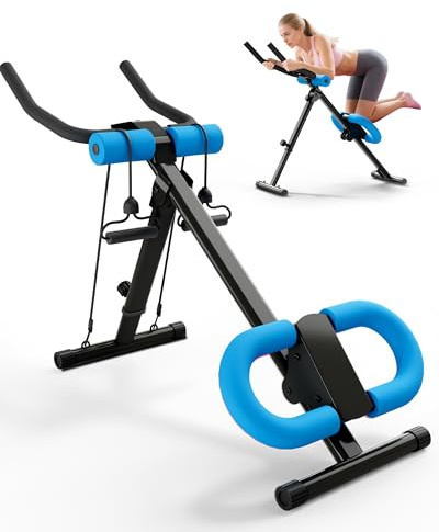 AzureHaven AB Machine Ab Workout Equipment, Adjustable Ab Trainer Machine for Abs Workout at Home Gym, Foldable, Knee Protection