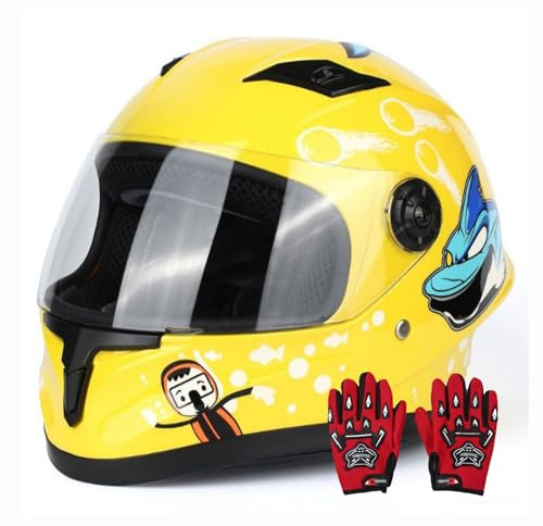 DOT-Godkänd Barnmotorcykelhjälm, Gokart-Elscootermopedhjälmar, Barnpojkar-Flickor-Dirtbike-Fyrhjuls-ATV-Hjälm För 3-14 År Gamla D 2,M/(49~50cm)