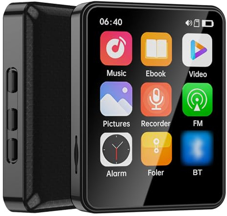 Reproductor MP3 MP4 con altavoz integrado, pantalla táctil completa, expansión de tarjeta TF, soporta lectura y reproducción HD