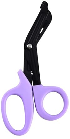 Tijeras for Vendajes EMT de Acero Inoxidable de 18,5 cm, Tijeras de Gasa Multicolores for Primeros Auxilios y Uso doméstico(Blackcuttingblade+Purple)