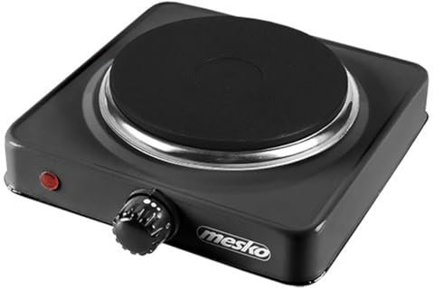 Mesko MS 6508 Réchaud électrique, 1000 W, Aluminium, Noir
