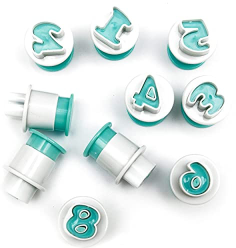 Mesmeriser Alphabet Cookie Cutter Pack of 10 Alphabet Cutter Numbers 0-9 – Fondant Letter Cutters and Icing Letter Cutters for Birthday Wedding Party Cake Decoration