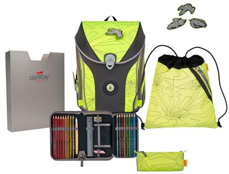 DerDieDas ErgoFlex MAX Superflash Neon Schulranzenset 5-teilig Neon Fighter