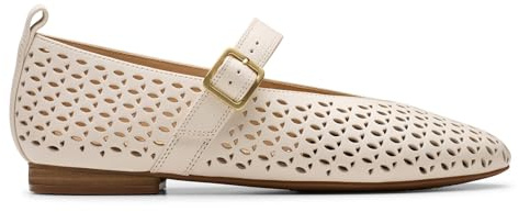 Clarks Fawna Jane Womens Cream Leather, 5
