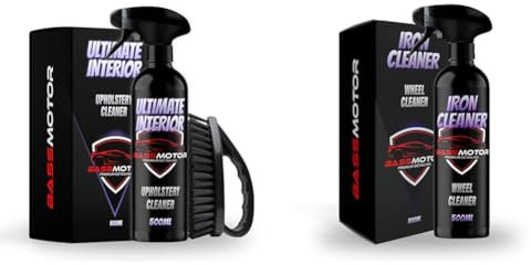 Nettoyant Sièges Textile et Alcantara pour Sièges et Tapis de Voiture Tachés & antes Sans Frotter | Décontaminant Ferreux pour Voiture et Moto | Enlève Saletés et Graisse sur Jantes
