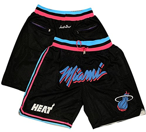 XYYYHTL 𝗠𝗶𝗮𝗺𝗶 𝗛𝗲𝗮𝘁 Pantaloncini Basket Uomo Estivi Sportivi Pantaloncini Allenamento Shorts Asciugatura Rapida con Tasche con Cerniera Shorts Sportivi da Uomo