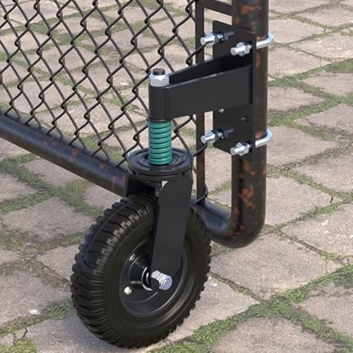 Gate Wheel 8inch, 360° Swivel Gate Roller, 600lb Capacity Spring Shock Absorbing Heavy Duty Casters for Pipe Gates, Metal Gates, Wooden Gates, Fence Gates, Swing Gates
