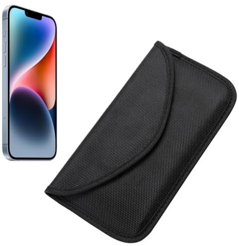 XENQITO 1 Piezas Jaula de Faraday Movil, Funda Faraday Movil, Bolsa Faraday Movil, Jaula Faraday Portatil Bloqueador Senal, Caja Faraday Movil, Jaula Bloqueadora de Señal RFID/NFC/GPS/WiFi(Negro)