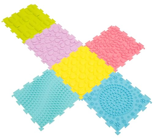 6 tappetini sensoriali in silicone per bambini, diversi modelli di massaggio, puzzle, sensoriale, per la casa, l'asilo, l'asilo