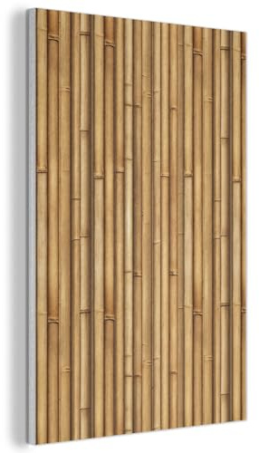 MuchoWow© Akustikbilder 40x60 cm Wall Art Decoration Bilder für die Wand Akustikfilz Deko Schallpaneel Wohnzimmer Akustik Schalldämmung Bild Dunkel - Bambus - Holz