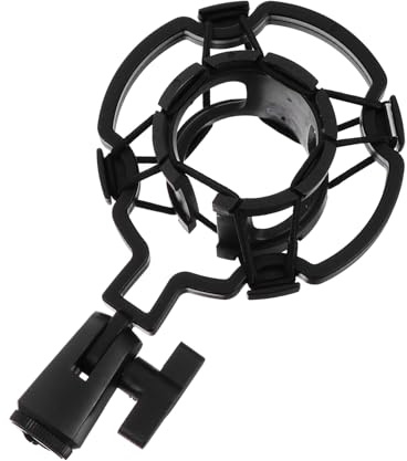 IMIKEYA Soporte Amortiguador Plástico Antivibración para Micrófono de Condensador Negro Clip de Suspensión, Ajustable para Grabación y Estudio Profesional