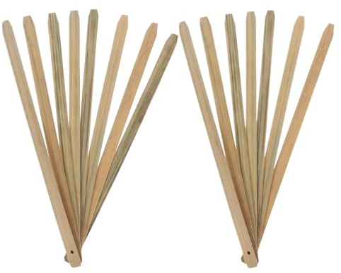 IDEANATEGRATE 15 Varillas de Abanico de Bambú Natural para Manualidades DIY Mango de Abanico Plegable de 25 Cm X 1 Cm X 0,2 Cm Sensu Japonés y Chino de Papel y Seda