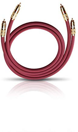 Oehlbach NF 214 Master 50 - Erstklassiges Stereo Audio-Cinchkabel Set - Mehrfach Schirmung, versilbertes Kupfer - 2 x 0,50 m - Bordeaux