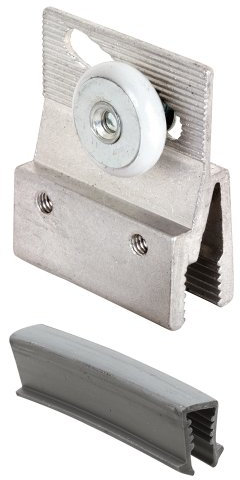 Prime-Line M 6145 Aluminum Frameless Shower Door Top Bracket Roller Assembly, 3/4 In. Round Plastic Wheel, Fits 3/16 In. Glass (2 Pack)