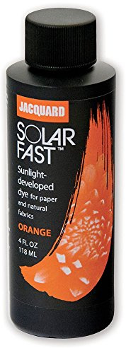 Jacquard Solarfast Dye for Sun Printing, UV Activated Ink Creates Photograms on Fabric, Paper, Wood and Cotton Textiles, Craft Supplies, Orange, 236ml (8oz)