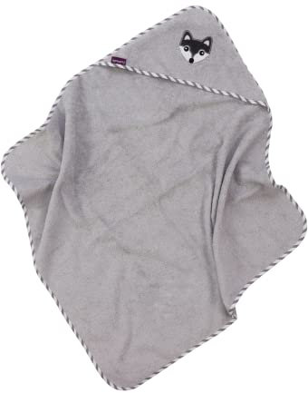 Puckdaddy Foxi | Fuchs-Motiv | Kapuzenhandtuch 80x78 cm | 100% Baumwolle & Frottee | Oeko-TEX geprüft | Kinder Badehandtuch mit Kapuze | Weicher und saugfähiger Bademantel für Jungen und Mädchen