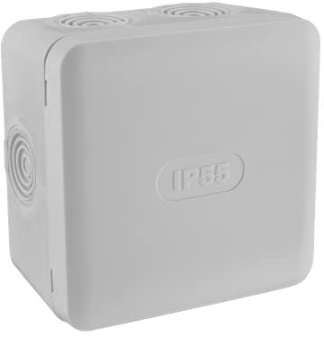 Waterproof Surface-Mounted Junction Box IP55 85 x 85 x Depth 50 mm DEBFLEX Grey – 718806