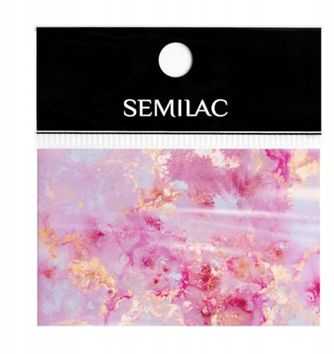 Semilac Nail transfer foil 12 Rose Gold Marble – Nail Art Folie mit Marmoreffekt, Roségold, für UV Nagellack & Gel