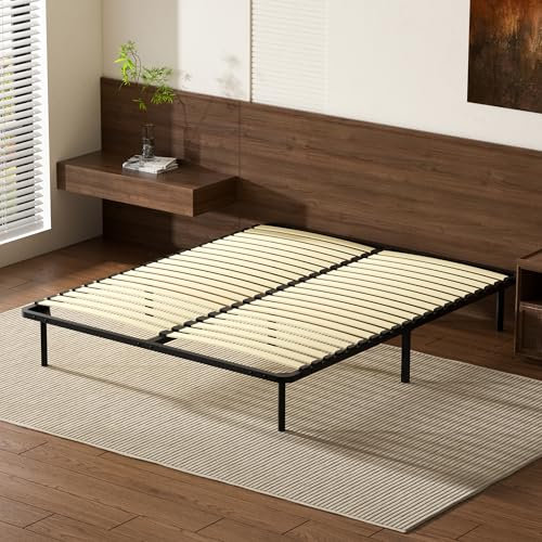 Stanew Sommier 140x190 | Sommiers à Lattes avec 9 Pieds pour Adulte | Résistant et Confortable | 16 Lattes | Cadre de Lit 140x190 avec Sommier | Cadre Métal | Lattes Réglables| Montage Facile