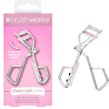 Brushworks Klassischer Silikon Wimpernzange mit Silikonpolster, Silber