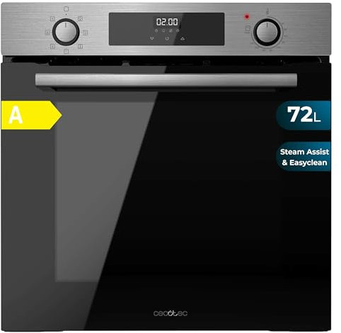 Cecotec Forno Integrabile 60 cm Bolero Hexa M226000 Inox A. 2800 W, 72 L di capacità, 7 funzioni, modalità griglia, fan assisted grill, modalità convezione, Defrost, Steam Base X2, Steam EasyClean,