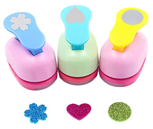 Zasvec Motivstanzer Set 4 Stück Motivlocher Papierstanzer Blumen Stanzer Set Ausstanzer in 4 Verschiedene Motiv Kunststoff für DIY Scrapbook Fotoalbum Handwerk(Zufällige Farben)