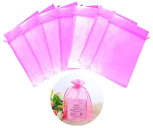 Only faith 50 pcs Bolsas Rosa de Organza13 x 18 cm Color rosado Transparente Bolsas de Regalo Fiesta de Boda y Envoltura bolsas de Joyas (13 x 18, Rosa)