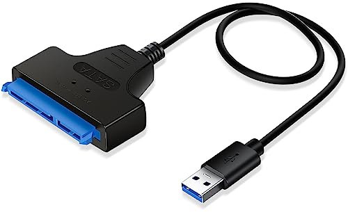 Ainiv USB 3.0 auf SATA Adapterkabel für 2,5 Zoll SSD & HDD Laufwerke, superschnelle Datenübertragung, SATA auf USB 3.0 Externer Konverter, 50 cm