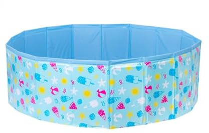 Pet Paddling Pool Summer Dog Puppy Hydration Cooling Outdoor Garden Wet Play Keep Cool Foldable 80cm