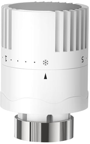 TopHomer - Grifo de Radiador Termostático M30 x 1,5 Kit de Sensor de Calefacción, Cabezal Universal Blanco Estándar, Reemplazo de Cabeza de Radiador
