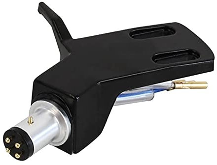 Asyduey Plattenspieler-Headshell, Headshell Aus Aluminiumlegierung, Plattenspieler-Nadel-Patronen-Rack, Schwarz