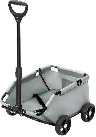 Zusammenklappbarer Hundebuggy für kleine Haustiere, Hundewagen mit verstellbarer Schiebestange, offenes Design, Kissen, Aufbewahrungstasche und Rollen
