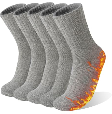 VoJoPi Women's Thermal Socks – 5 Pairs Wool Winter Warm Crew Socks, UK 4-8
