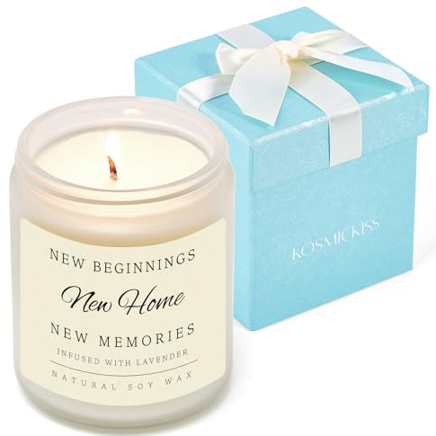 New Home Gifts, House Warming Gifts New Home for Women Men, Housewarming Gift Idea for Couple Homeowner Apartment Friends Family Closing Gift for Homes Buyers Lavender Scented Candle