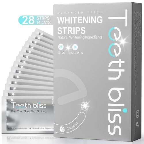 Kit Blanchiment des Dents, Bandes Blanchissantes Dents: 28 Bandes Blanchiment Dentaire Sans Peroxyde 14 Applications