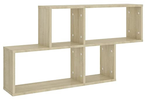 mtlskopl Étagère Murale en Bois d'Ingénierie Chêne Sonoma, Bibliothèque Murale Suspendue 100x18x53 cm, Étagère Cube de Rangement pour Salon, Chambre et Bureau, Capacité Maximale 40 kg