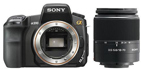 Sony a (Alpha) Dslr-A200k - Fotocamera Digitale - Slr - 10.2 Mpix - Obiettivo Dt 18-70 Mm Sony - Zoom Ottico: 3.9 X - Memoria Supportata: Cf, Microdrive