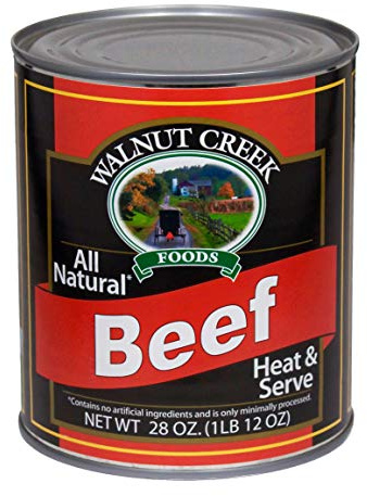 AmishTastes Walnut Creek Canned Beef Chunks, All Natural, Heat & Serve, 28 Oz. (Pack of 4)