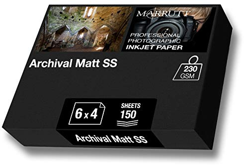 Marrutt 230 gsm arkivmatt ensidig papper: 6 tum x 4 tum – 150 ark