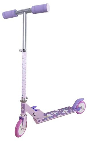ODS- Patinete 80 cm Ajustable y Plegable Unicornio Mania, Color Rosa, Lila, Blanco, 56378