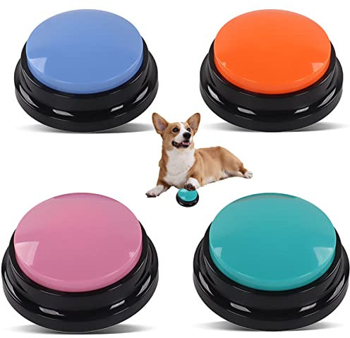 Annadue 4Pcs Hundetürklingel, 30 Sekunden Beschreibbare Trainingsglocken für Hunde, Welpen und Haustiere Glocke für Katzen, Hundeglocken, Toilettentraining.