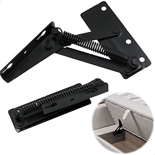 Liftbeschlag Klappenbeschlag Feder Klappenhalter Hebescharnier - Klappenstütze Scharniere Schrankklappe Top Türscharniere, für Falten Sofa, Klappbett, Deckelstütze, schwarz, 2 Stück