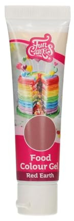 FunCakes Food Colour Gel Terre Rouge: Colorant Alimentaire Gel Concentré pour le Fondant, la Pâte d'Amande, la Crème. Dosage Simple et Facile. Créer des Couleurs Vives. Halal. 30 g