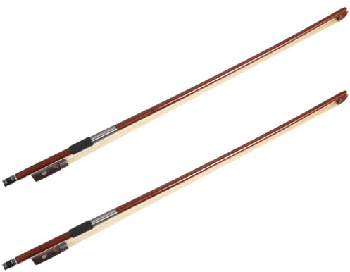 Vaguelly 2Pcs Violin Bow Replacement Wood Made Bow with Natural Horsetail Hair for Violins Accessory for Students and Music Lovers