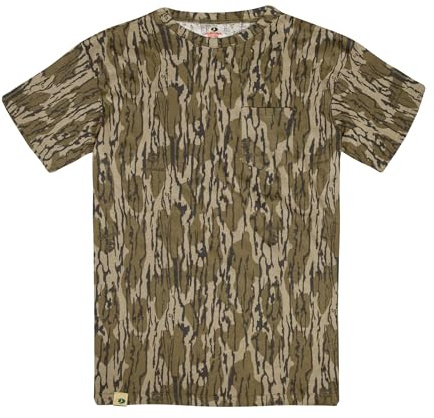 Mossy Oak Youth Hunting Clothes Boys Camo Shirt Short Sleeve Cotton