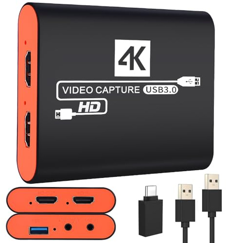 Scheda di acquisizione HDMI con 1080P 60FPS USB 3.0 - Scheda di acquisizione video per gaming, streaming live e registrazione per Nintendo Switch, PS5/PS4, Xbox, OBS, DSLR per Windows/Mac