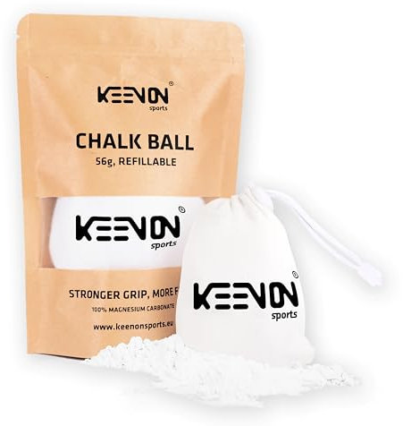 KEENON SPORTS Boulder & Kletterzubehör – Chalkbag, Chalkball und Holz Boulderbürste als Set oder einzeln – Magnesiabeutel für sicheren Halt