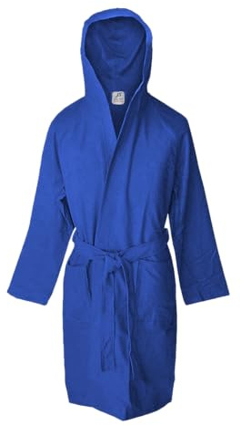 Jenny Sesal Accappatoio in Microfibra con Cappuccio Uomo Donna S Celeste | Microfibra Morbida e Leggera, ad Asciugatura Rapida e Salvaspazio. Con cappuccio e tasche. Taglia S, Celeste