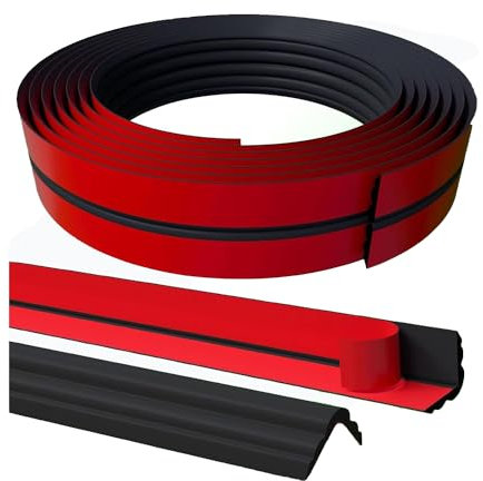 WZERHO Moulures décoratives autocollantes - 3 m x 2 cm - Noir - Baguettes d'angle autocollantes - Moulure en stuc flexible - Quart de tige - Peel and Stick Wall Molding