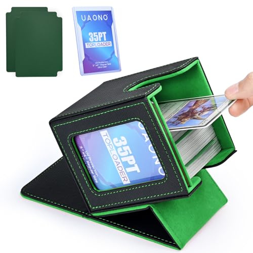 UAONO MTG Commander 100+ Card Storage Box - Black and Green - Modern